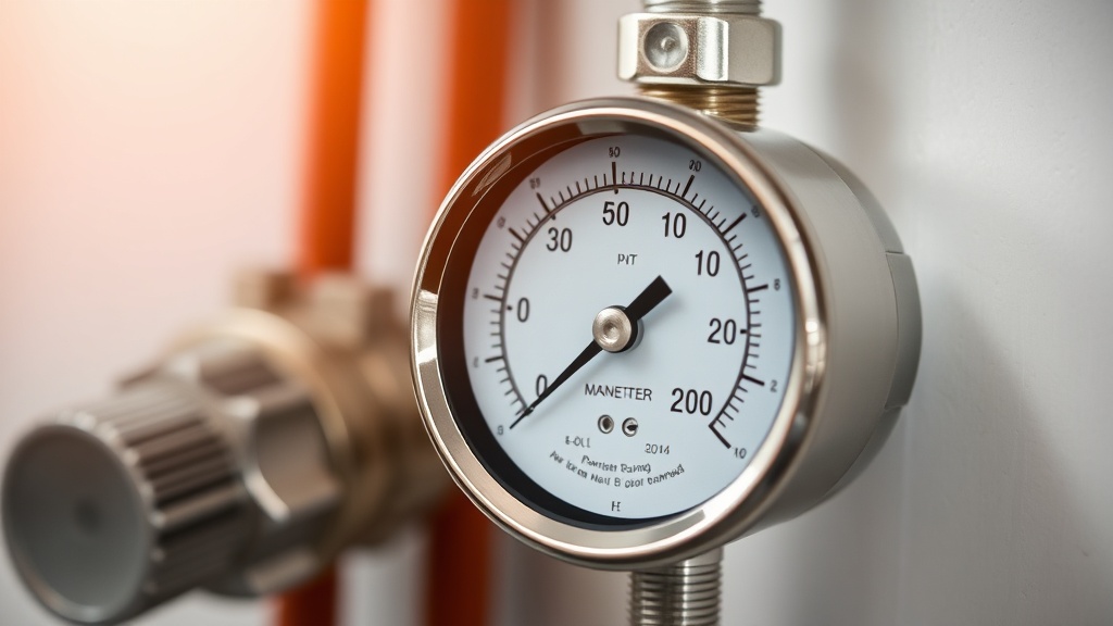 Manometer einer Heizungsanlage zeigt Druck an